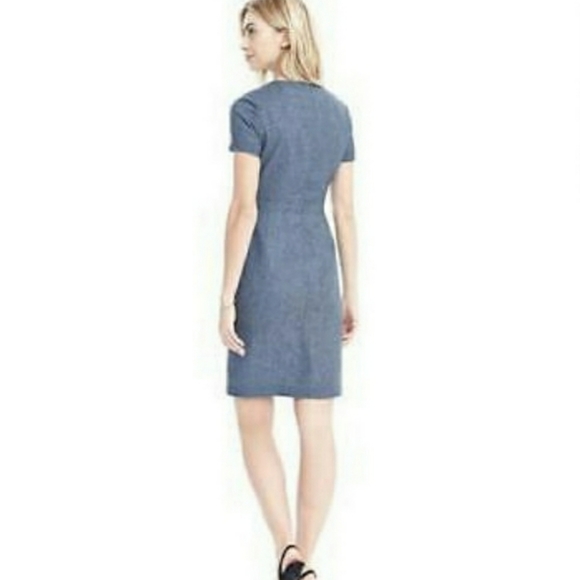 Banana Republic Blue Italian Flannel Sheath Dress - Picture 2 of 3